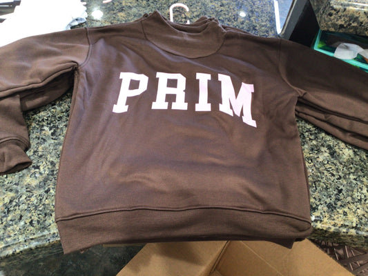 Brown mock neck sweatshirt